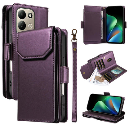 For Redmi 17 5G / 4G Global 170mm Multi Card Wallet Leather Phone Case with Strap(Purple)