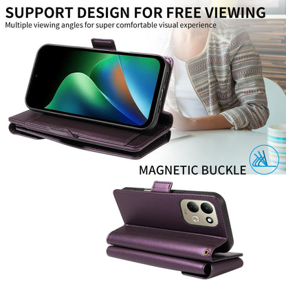 For Redmi 17 5G / 4G Global 170mm Multi Card Wallet Leather Phone Case with Strap(Purple)