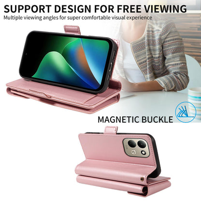 For Redmi 17 5G / 4G Global 170mm Multi Card Wallet Leather Phone Case with Strap(Rose Gold)