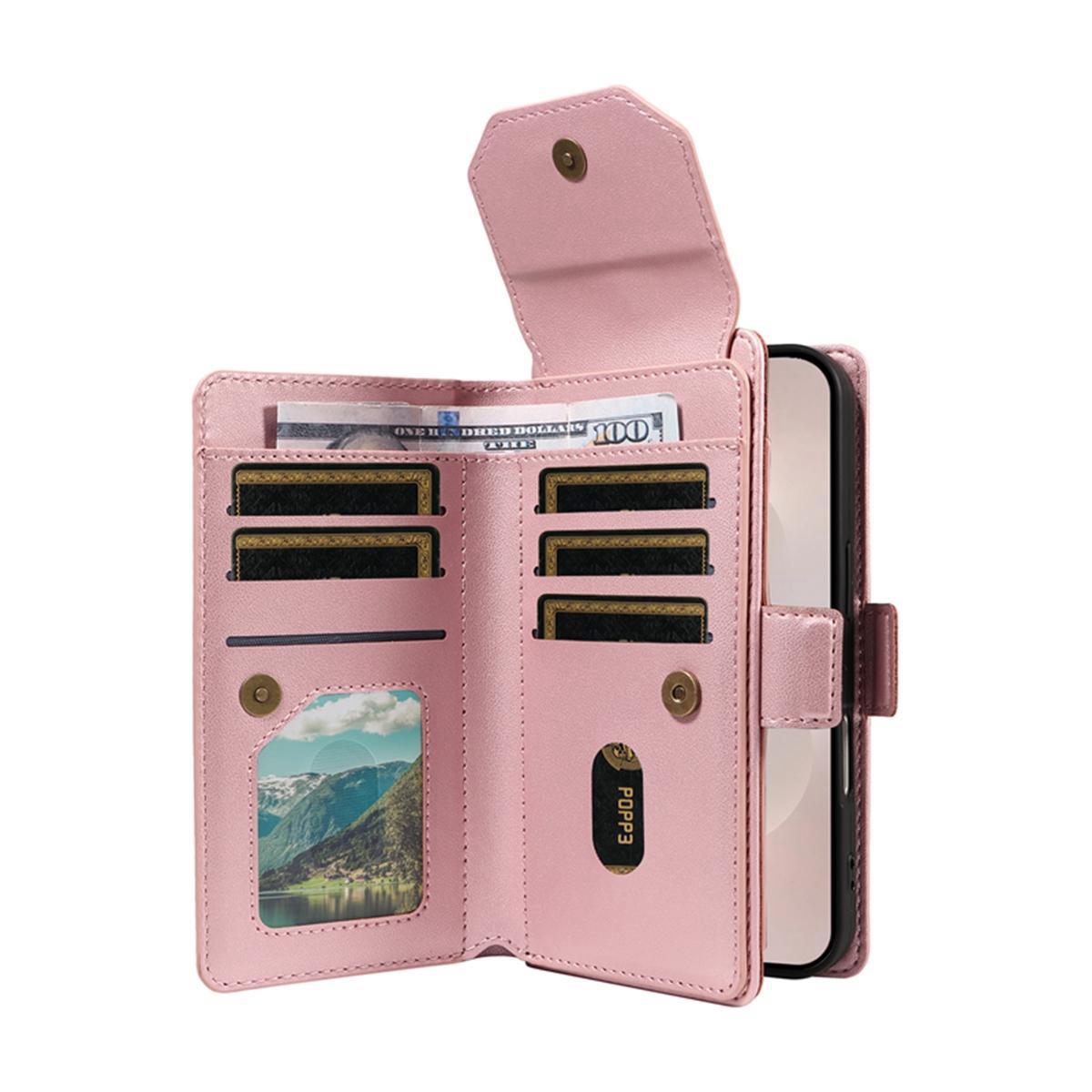 For Redmi 17 5G / 4G Global 170mm Multi Card Wallet Leather Phone Case with Strap(Rose Gold)