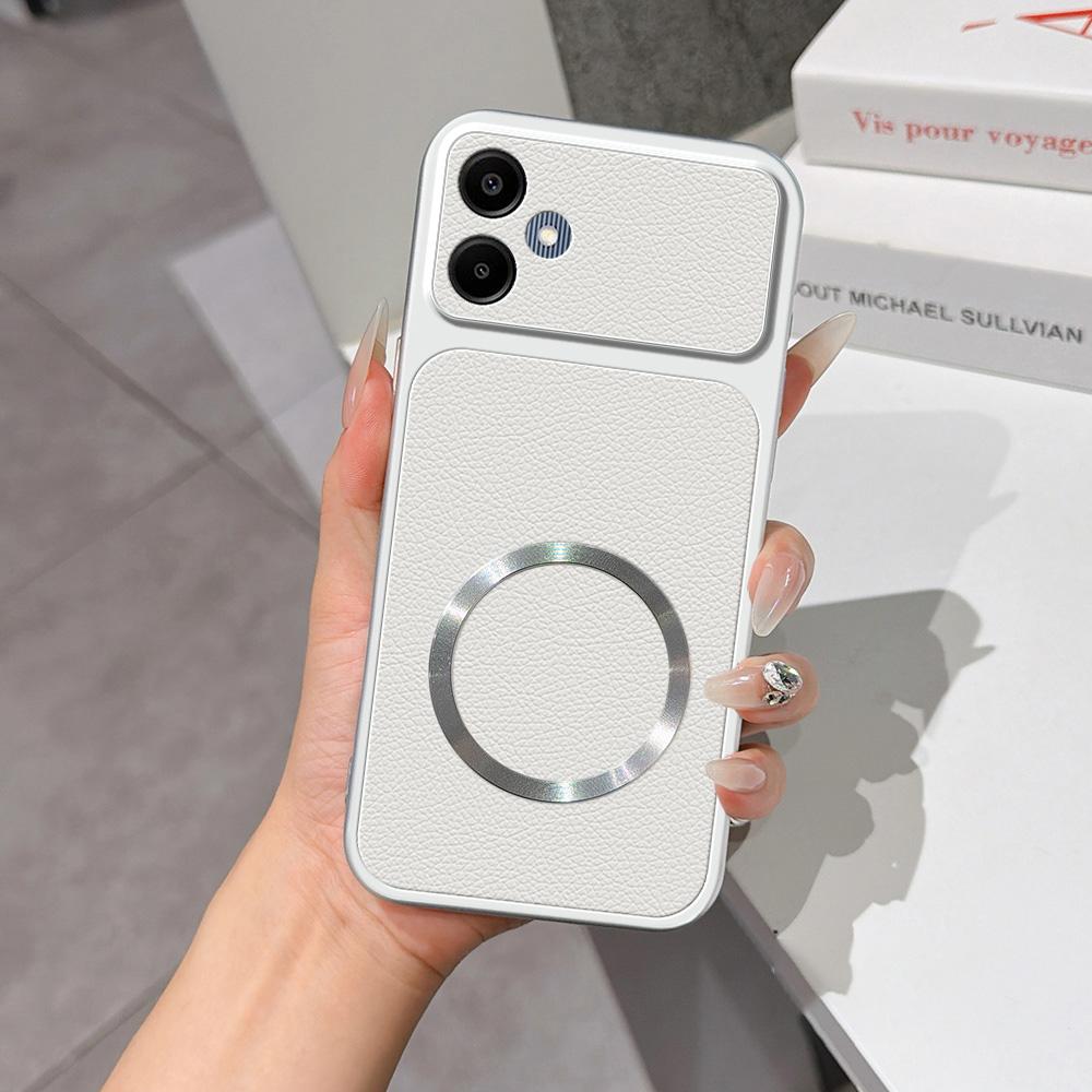 For Galaxy A06 4G Lambskin Series Magnetic Skin Feel Phone Case(Silver)