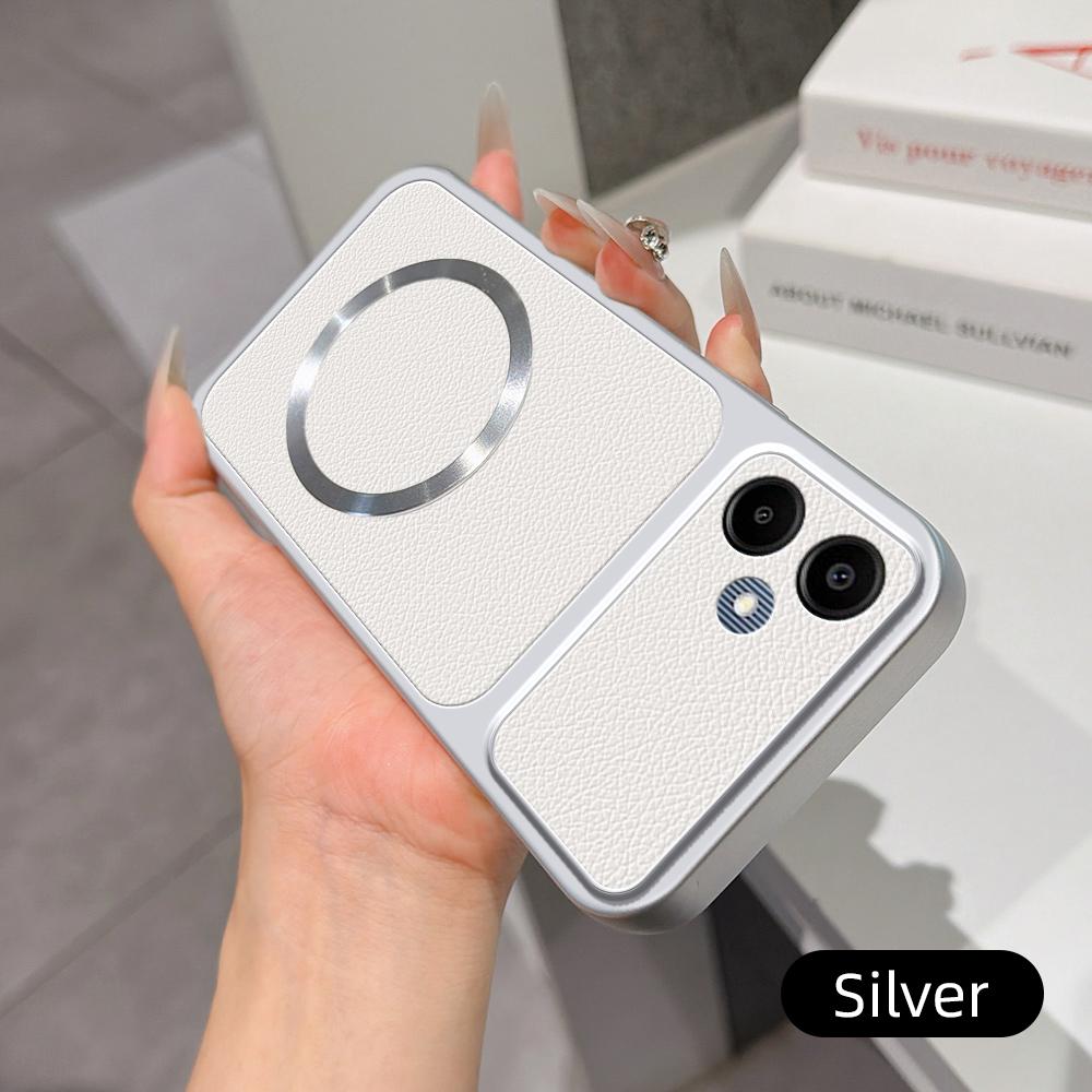 For Galaxy A06 4G Lambskin Series Magnetic Skin Feel Phone Case(Silver)