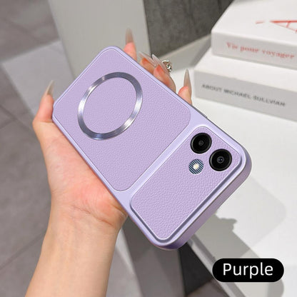 For Galaxy A06 4G Lambskin Series Magnetic Skin Feel Phone Case(Purple)
