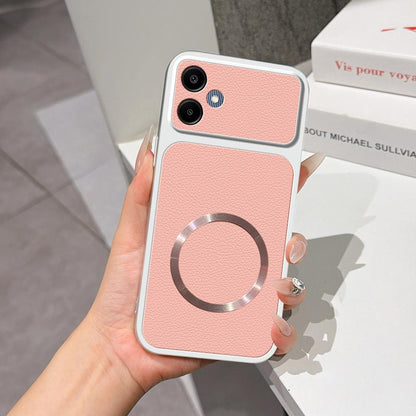 For Galaxy A06 4G Lambskin Series Magnetic Skin Feel Phone Case(Pink)
