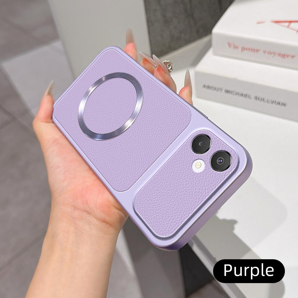 For Galaxy A06 5G Lambskin Series Magnetic Skin Feel Phone Case(Purple)