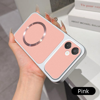For Galaxy A06 5G Lambskin Series Magnetic Skin Feel Phone Case(Pink)
