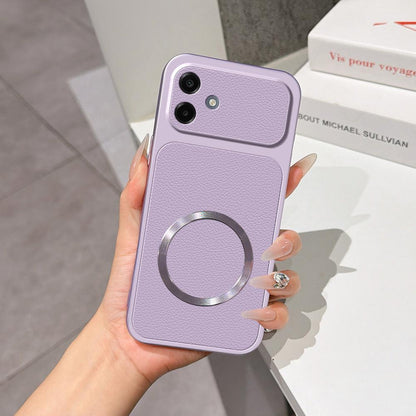 For Galaxy A07 / A08 4G / 5G Lambskin Series Magnetic Skin Feel Phone Case(Purple)