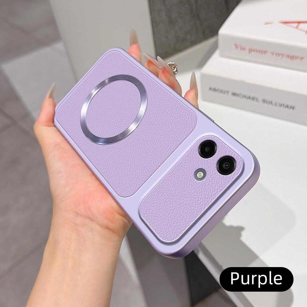For Galaxy A07 / A08 4G / 5G Lambskin Series Magnetic Skin Feel Phone Case(Purple)