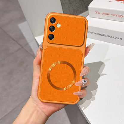 For Galaxy A16 4G / 5G Lambskin Series Magnetic Skin Feel Phone Case(Orange)