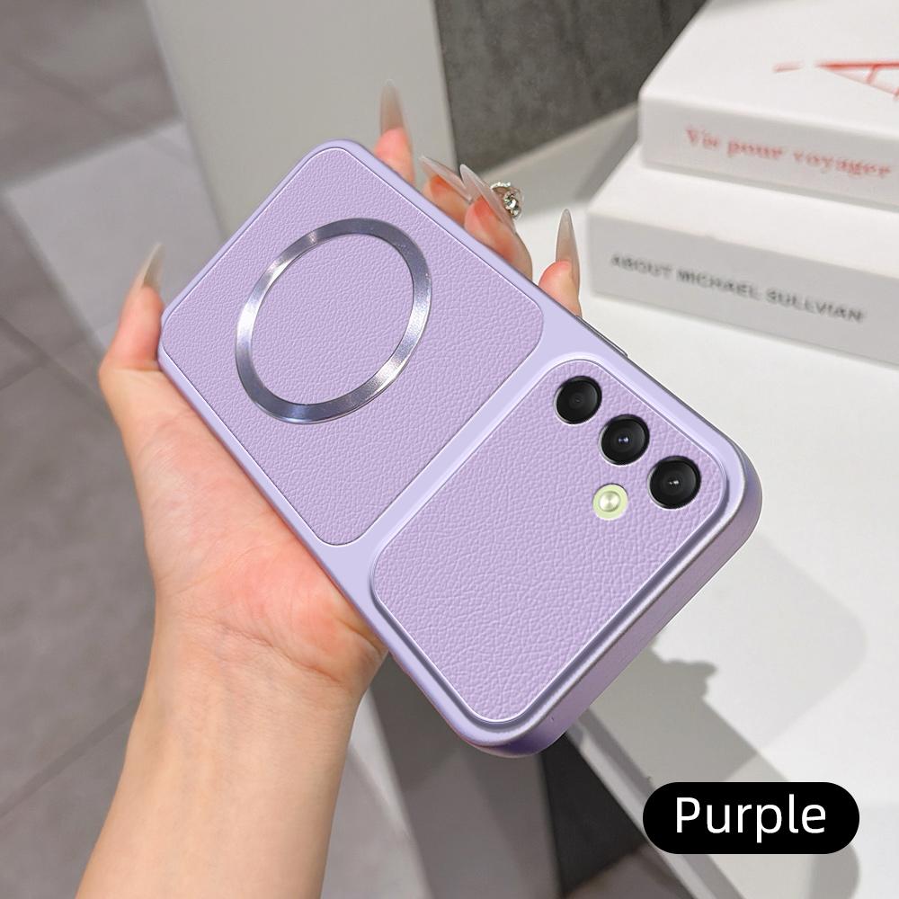 For Galaxy A16 4G / 5G Lambskin Series Magnetic Skin Feel Phone Case(Purple)