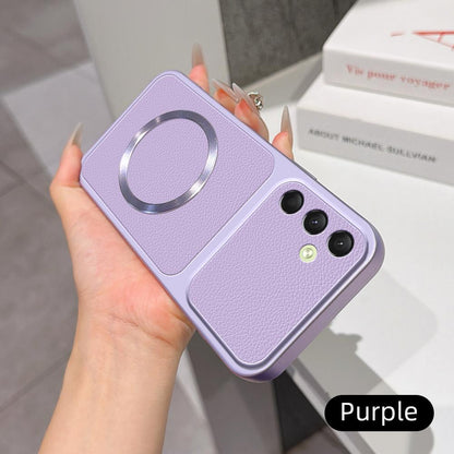 For Galaxy A16 4G / 5G Lambskin Series Magnetic Skin Feel Phone Case(Purple)