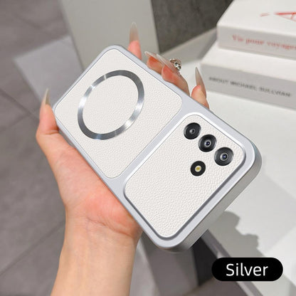 For Galaxy A18 / A17 4G / 5G Lambskin Series Magnetic Skin Feel Phone Case(Silver)