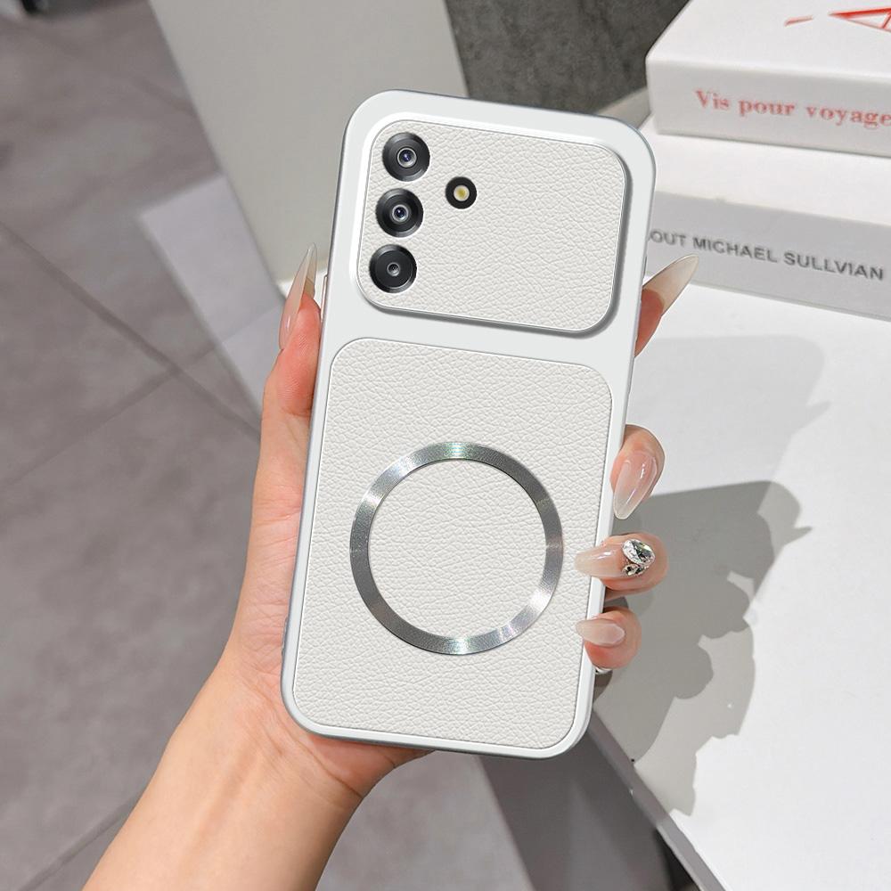 For Galaxy A26 5G Lambskin Series Magnetic Skin Feel Phone Case(Silver)