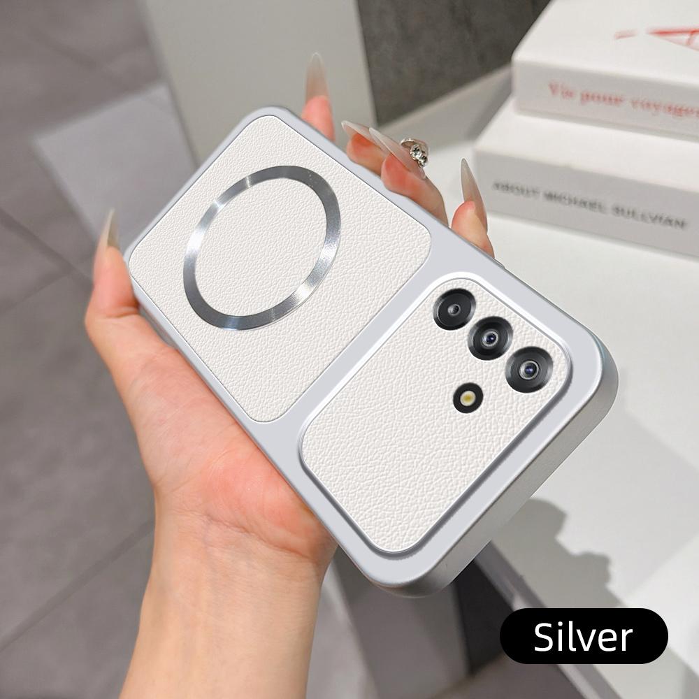 For Galaxy A26 5G Lambskin Series Magnetic Skin Feel Phone Case(Silver)