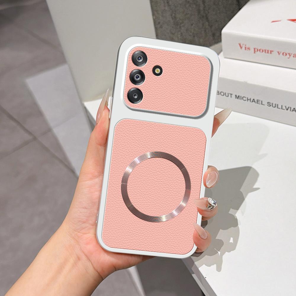 For Galaxy A26 5G Lambskin Series Magnetic Skin Feel Phone Case(Pink)