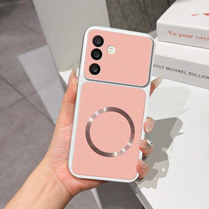 For Galaxy A27 5G Lambskin Series Magnetic Skin Feel Phone Case(Pink)