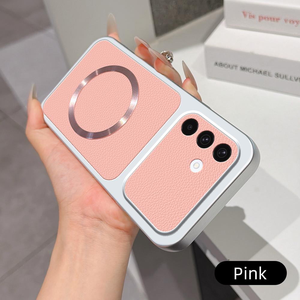 For Galaxy A36 5G Lambskin Series Magnetic Skin Feel Phone Case(Pink)