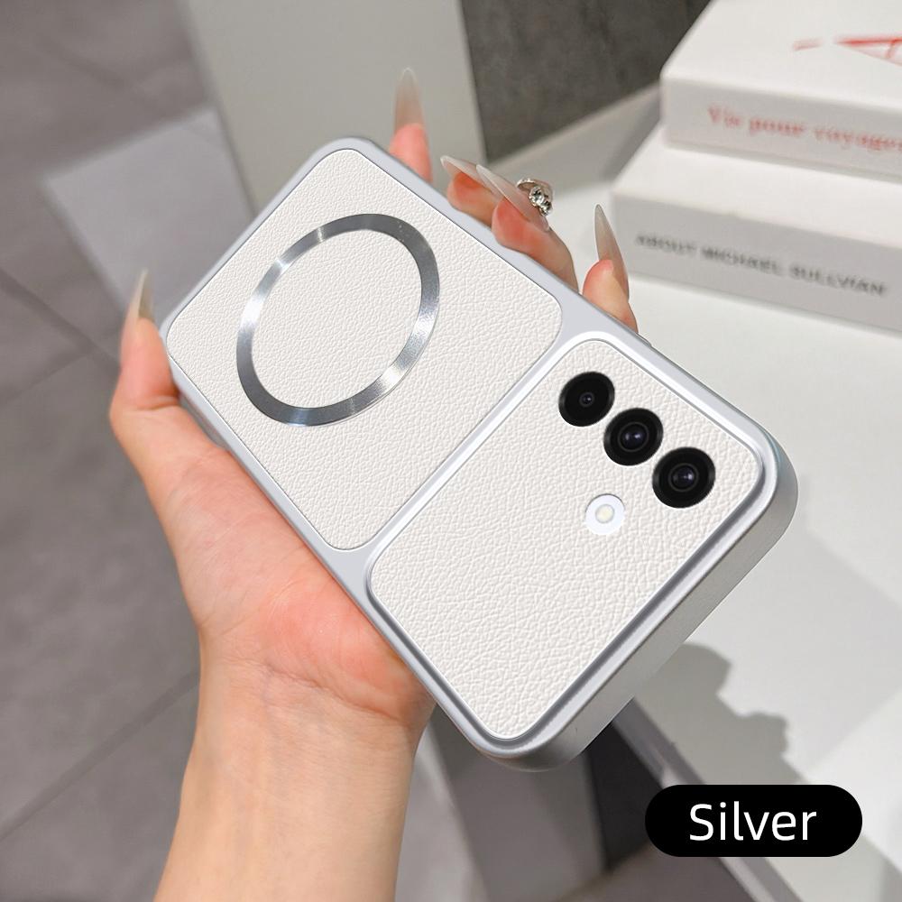 For Galaxy A37 5G Lambskin Series Magnetic Skin Feel Phone Case(Silver)