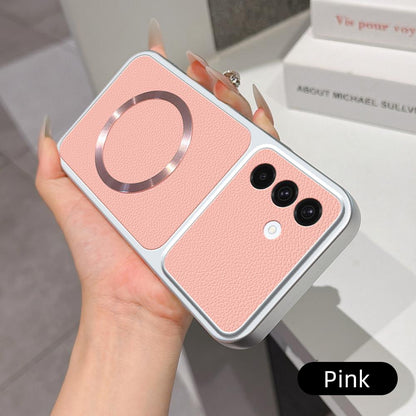 For Galaxy A37 5G Lambskin Series Magnetic Skin Feel Phone Case(Pink)
