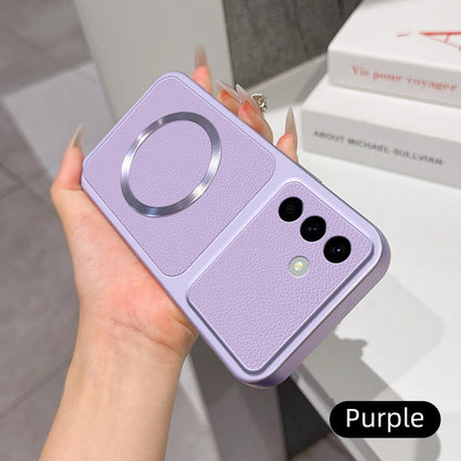 For Galaxy A57 5G Lambskin Series Magnetic Skin Feel Phone Case(Purple)