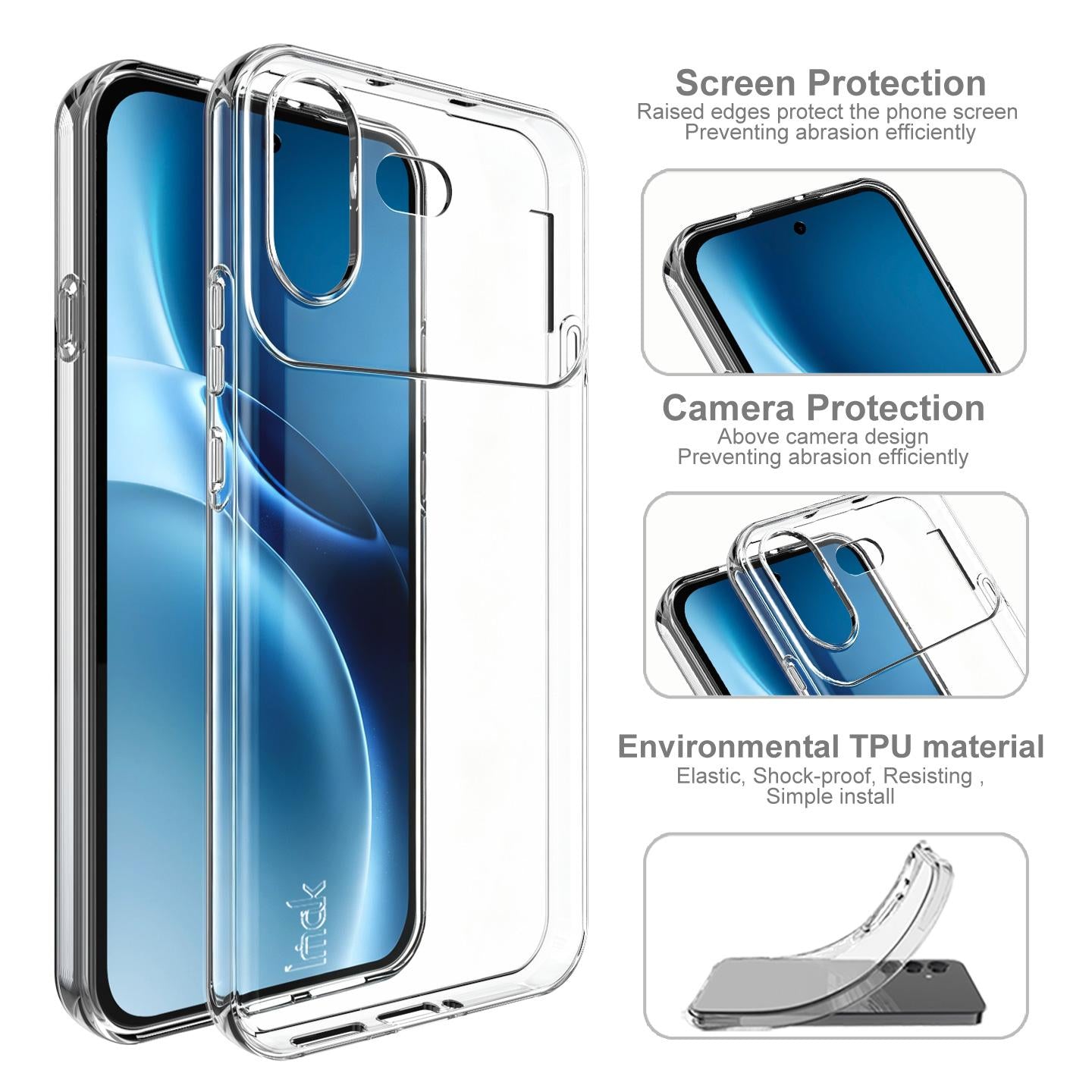 For Nothing Phone 4b imak UX-10 Series Transparent Shockproof TPU Phone Case(Transparent)