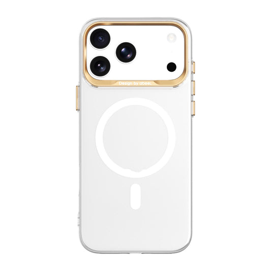 For iPhone 17 Pro ABEEL Transparent Magnetic Hardened PC Phone Case(White)