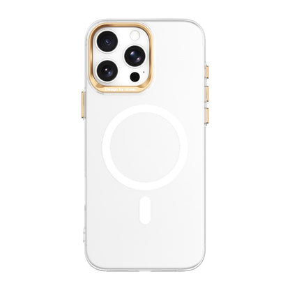 For iPhone 16 Pro Max ABEEL Transparent Magnetic Hardened PC Phone Case(White)