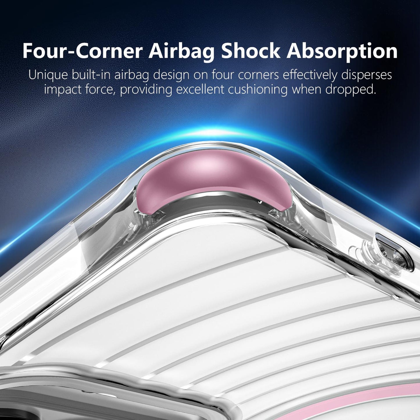 For Galaxy S26 5G Wave Pattern Air Cushion Corners Shockproof Magnetic Phone Case(Pink)