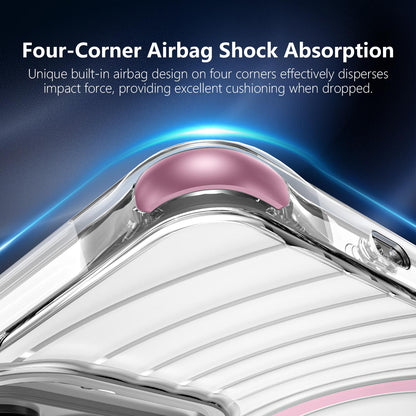 For Galaxy S26 5G Wave Pattern Air Cushion Corners Shockproof Magnetic Phone Case(Pink)