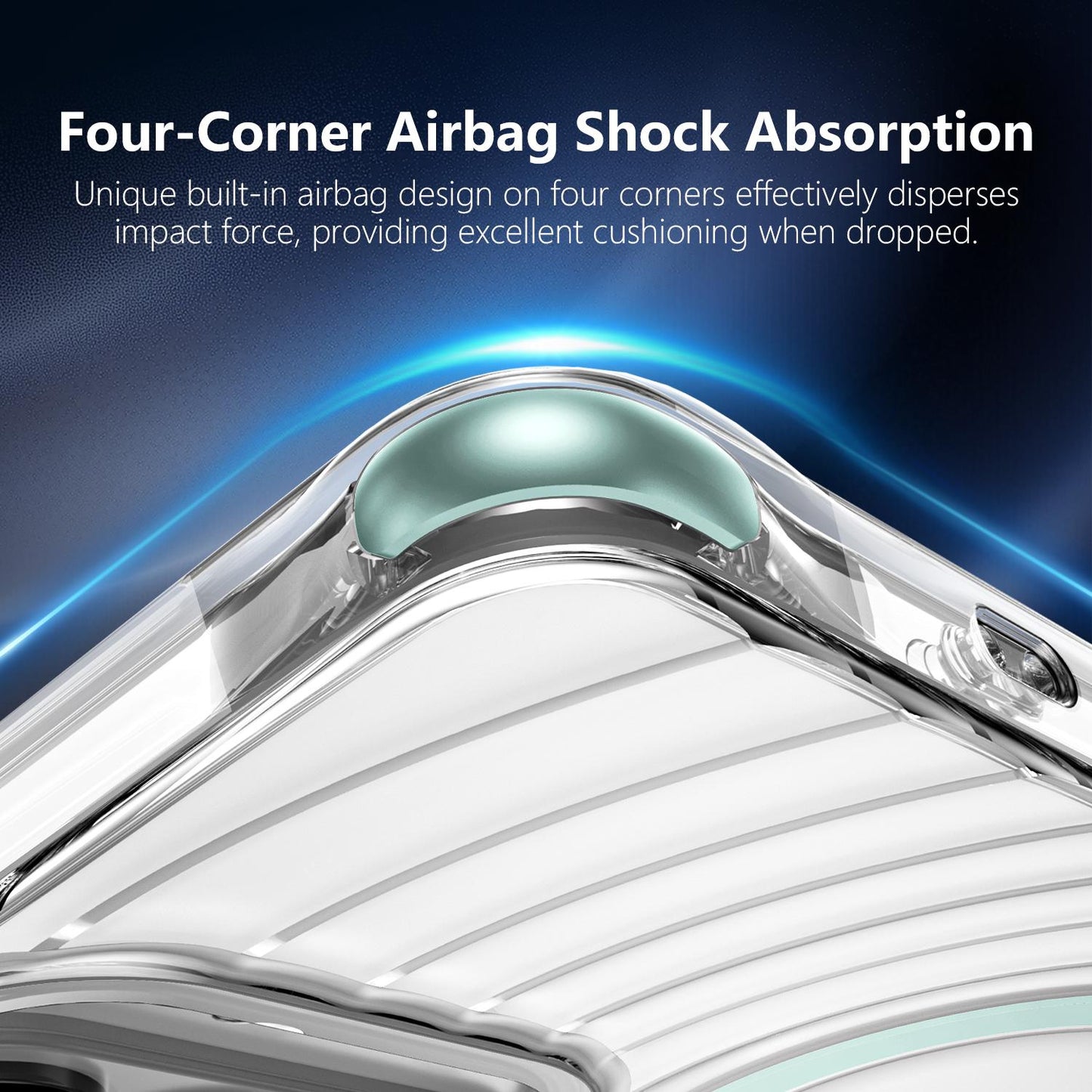 For Galaxy S26 5G Wave Pattern Air Cushion Corners Shockproof Magnetic Phone Case(Mint Green)