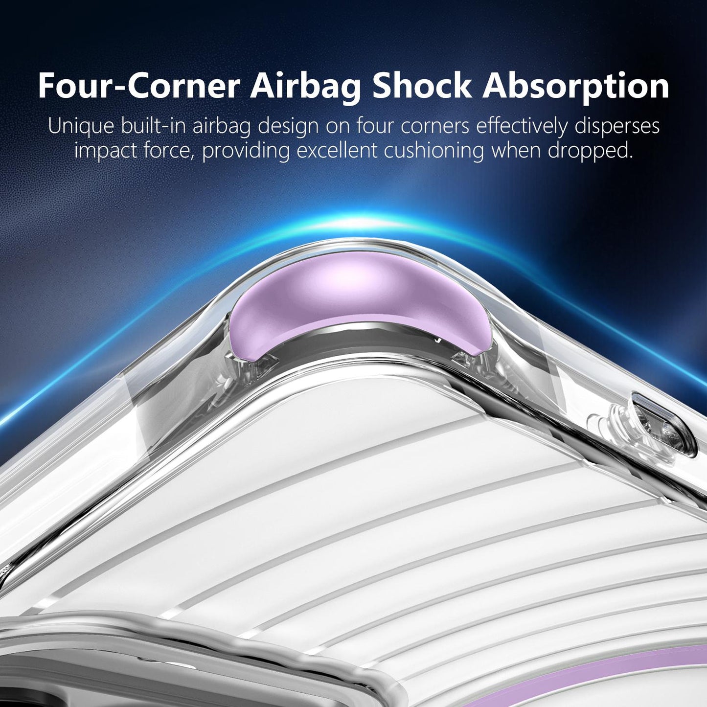 For Galaxy S26 5G Wave Pattern Air Cushion Corners Shockproof Magnetic Phone Case(Purple)