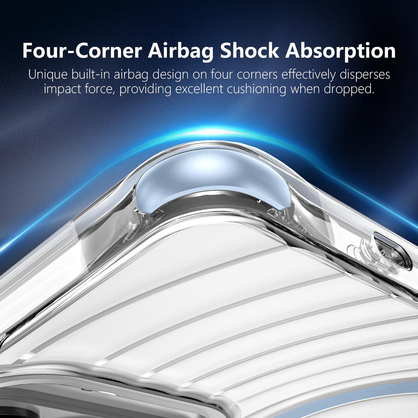 For Galaxy S26 5G Wave Pattern Air Cushion Corners Shockproof Magnetic Phone Case(Blue)