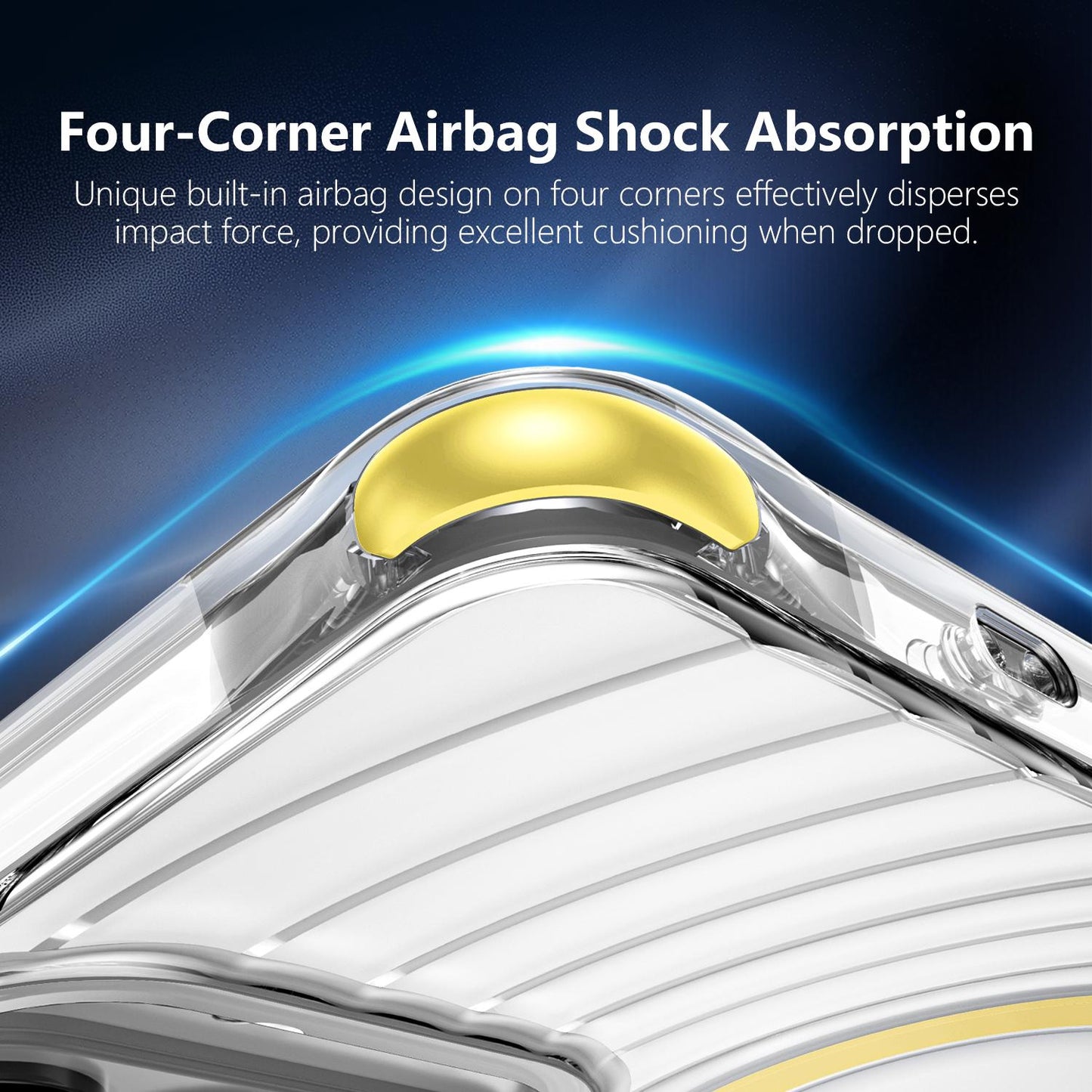 For Galaxy S26 5G Wave Pattern Air Cushion Corners Shockproof Magnetic Phone Case(Yellow)