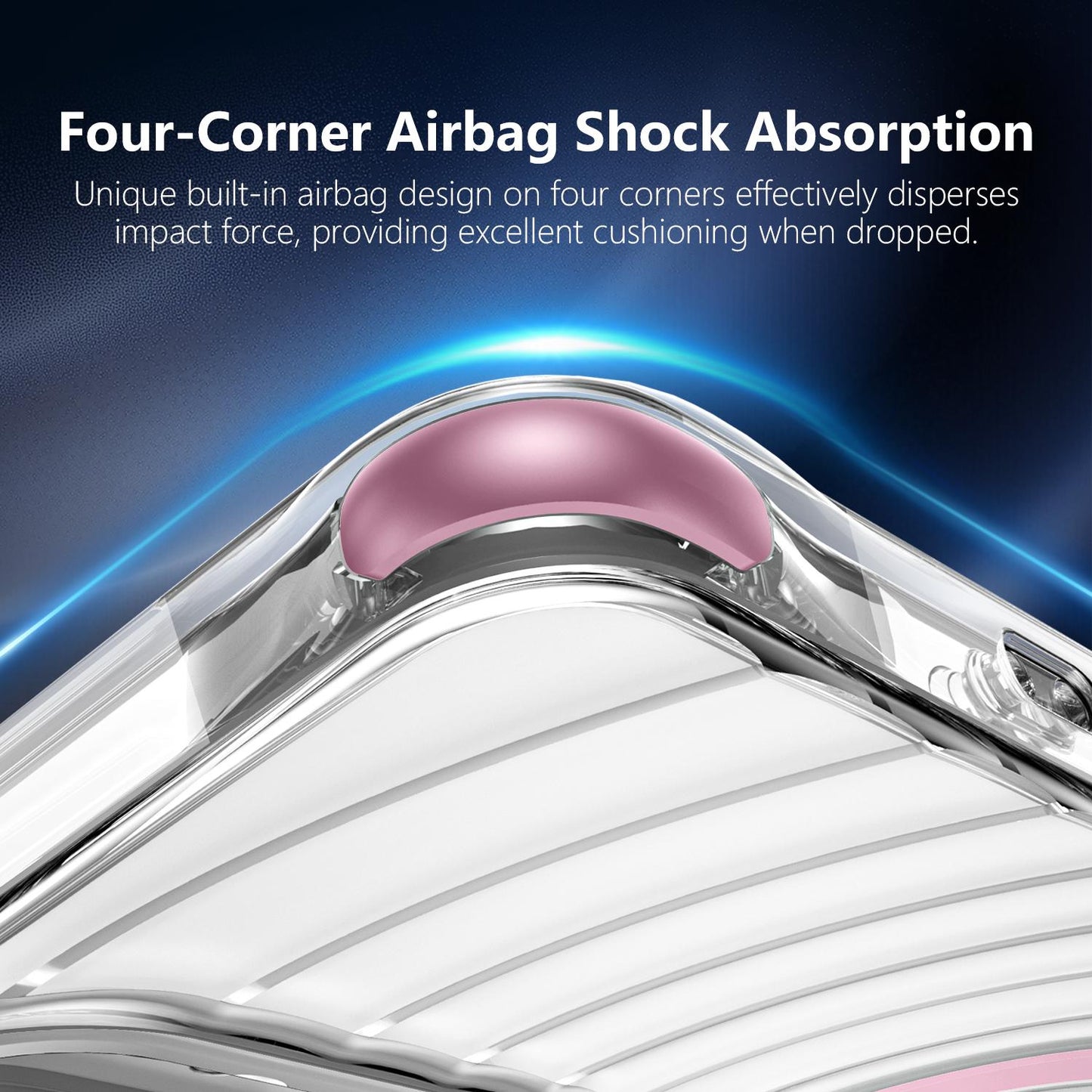 For Galaxy S24+ 5G / S25+ 5G Wave Pattern Air Cushion Corners Shockproof Magnetic Phone Case(Pink)