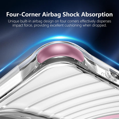 For Galaxy S24+ 5G / S25+ 5G Wave Pattern Air Cushion Corners Shockproof Magnetic Phone Case(Pink)