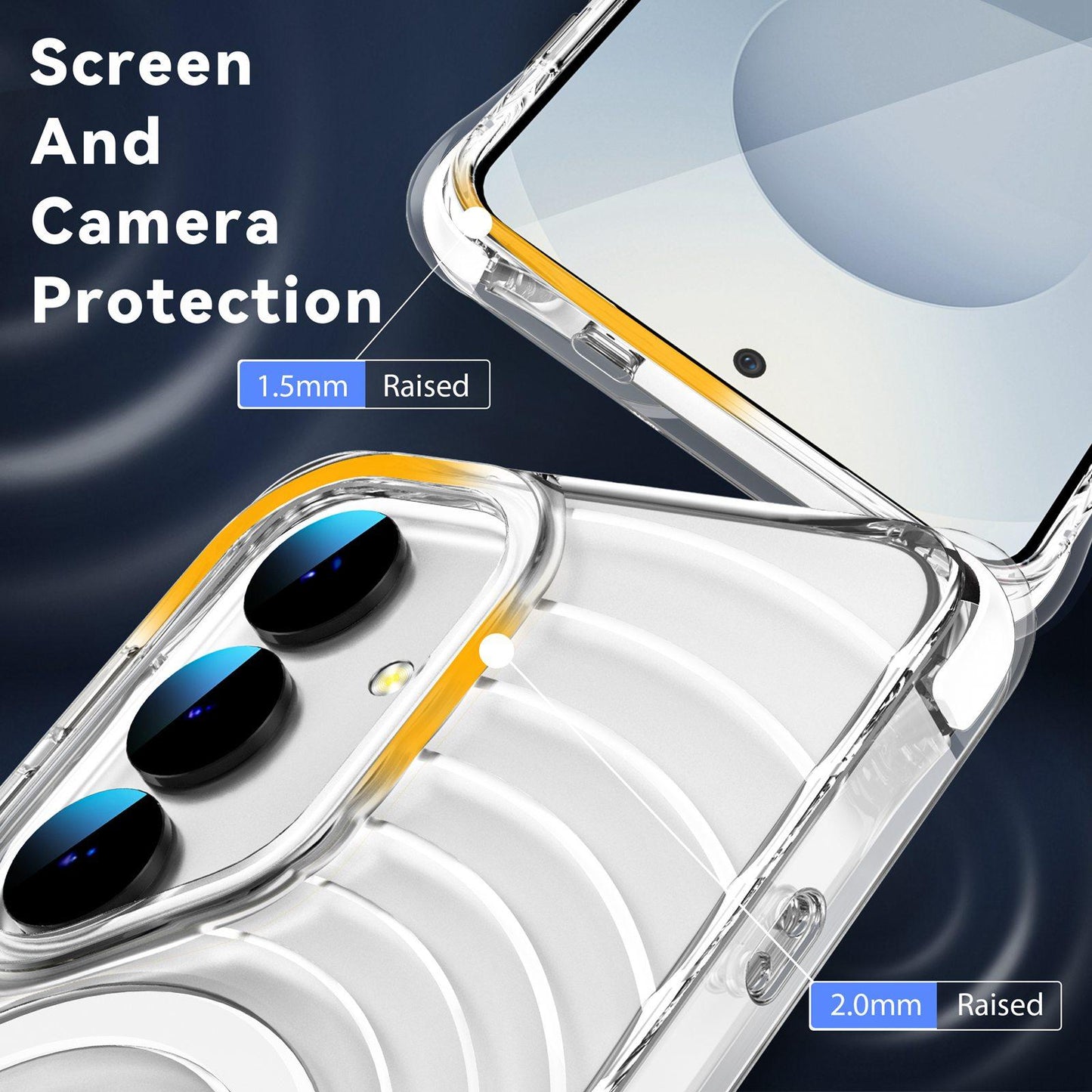 For Galaxy S24+ 5G / S25+ 5G Wave Pattern Air Cushion Corners Shockproof Magnetic Phone Case(White)