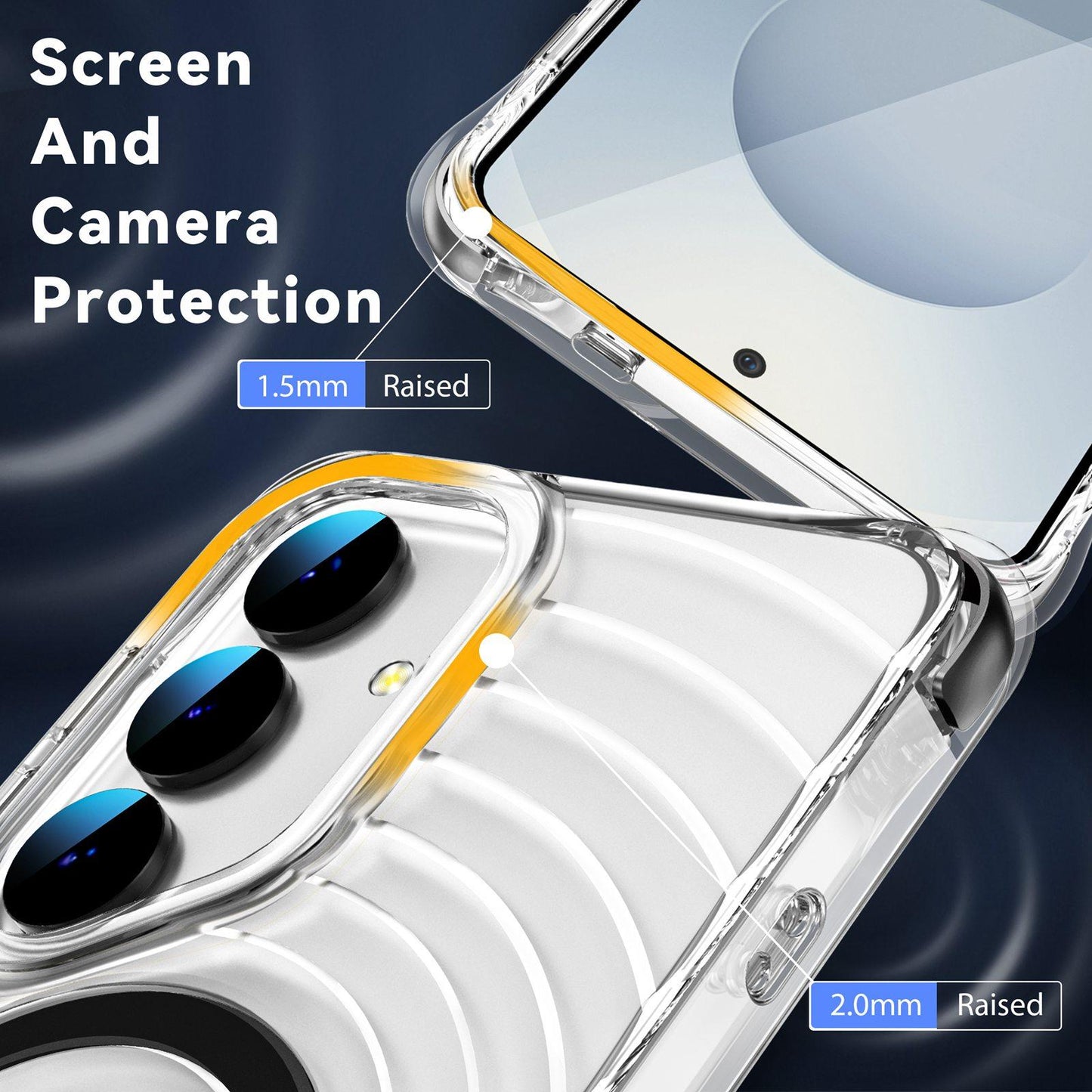 For Galaxy S24+ 5G / S25+ 5G Wave Pattern Air Cushion Corners Shockproof Magnetic Phone Case(Black)