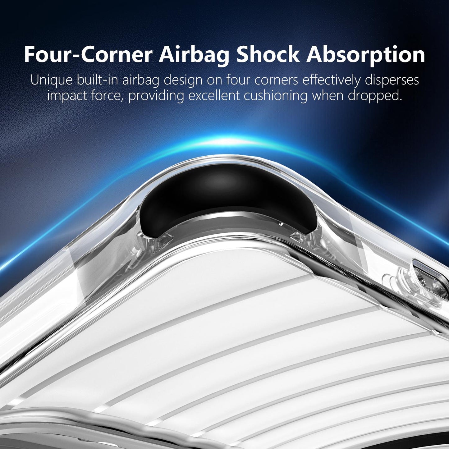 For Galaxy S24+ 5G / S25+ 5G Wave Pattern Air Cushion Corners Shockproof Magnetic Phone Case(Black)
