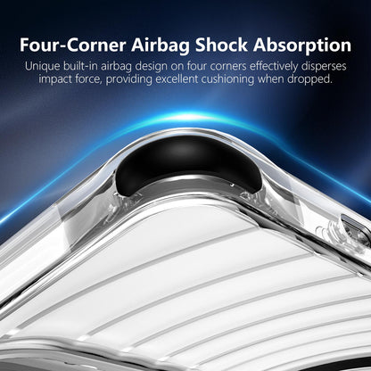 For Galaxy S24+ 5G / S25+ 5G Wave Pattern Air Cushion Corners Shockproof Magnetic Phone Case(Black)