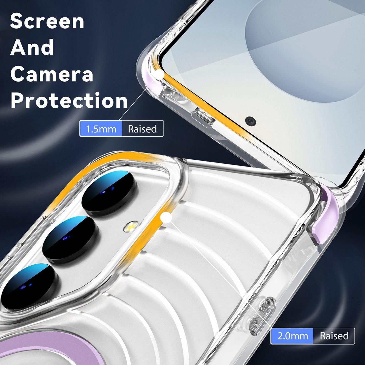 For Galaxy S24+ 5G / S25+ 5G Wave Pattern Air Cushion Corners Shockproof Magnetic Phone Case(Purple)