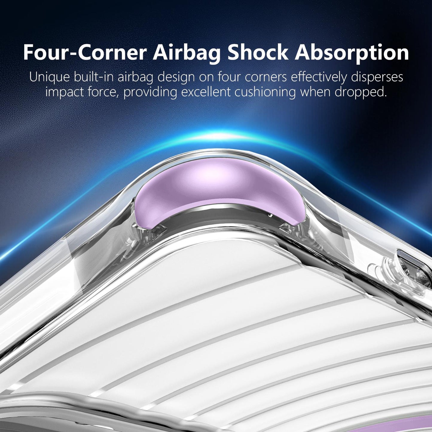For Galaxy S24+ 5G / S25+ 5G Wave Pattern Air Cushion Corners Shockproof Magnetic Phone Case(Purple)