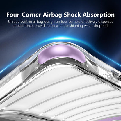 For Galaxy S24+ 5G / S25+ 5G Wave Pattern Air Cushion Corners Shockproof Magnetic Phone Case(Purple)