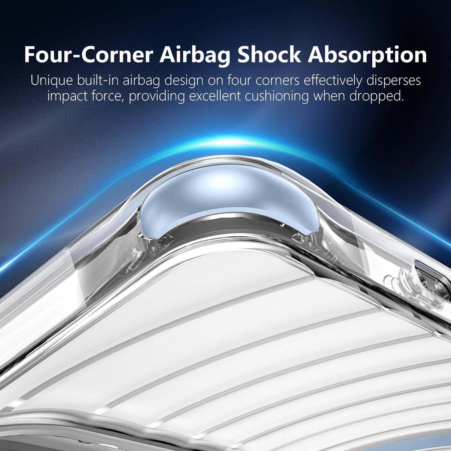 For Galaxy S24+ 5G / S25+ 5G Wave Pattern Air Cushion Corners Shockproof Magnetic Phone Case(Blue)