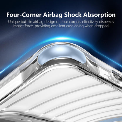 For Galaxy S24+ 5G / S25+ 5G Wave Pattern Air Cushion Corners Shockproof Magnetic Phone Case(Blue)