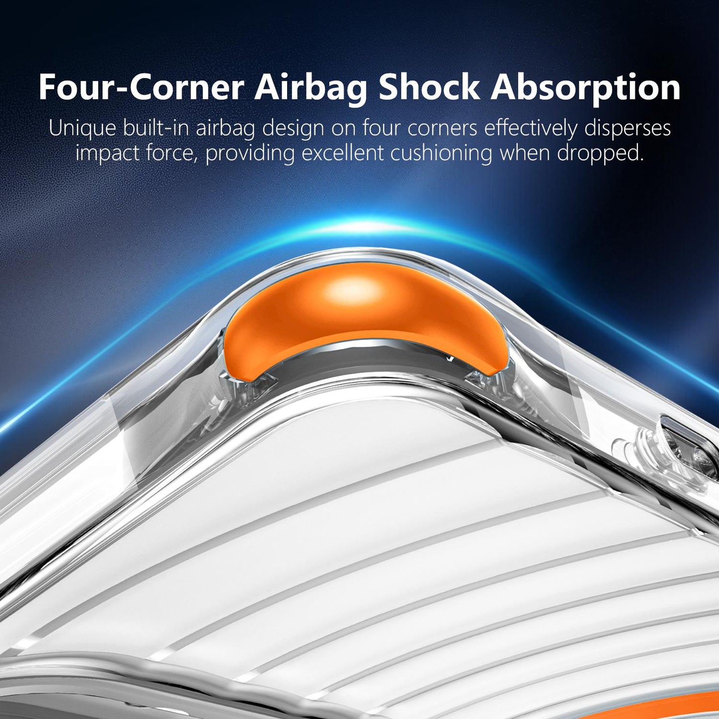 For Galaxy S24+ 5G / S25+ 5G Wave Pattern Air Cushion Corners Shockproof Magnetic Phone Case(Orange)