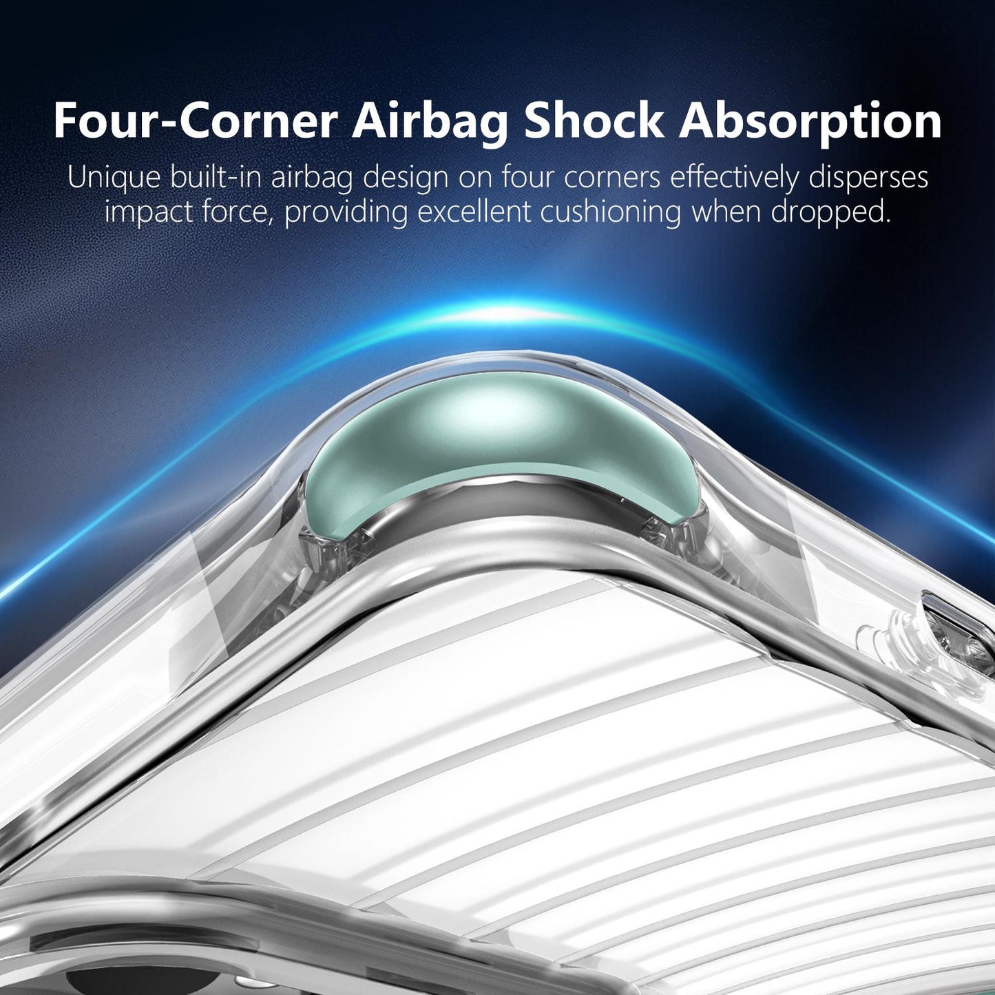 For Galaxy S24 Ultra 5G Wave Pattern Air Cushion Corners Shockproof Magnetic Phone Case(Mint Green)
