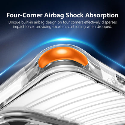 For Galaxy S24 Ultra 5G Wave Pattern Air Cushion Corners Shockproof Magnetic Phone Case(Orange)