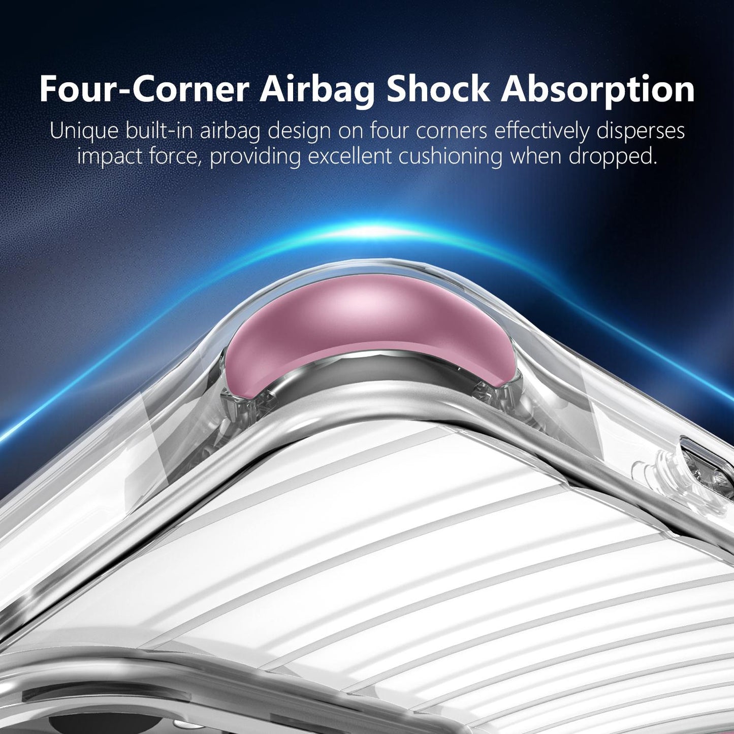 For Galaxy S25 Ultra 5G Wave Pattern Air Cushion Corners Shockproof Magnetic Phone Case(Pink)
