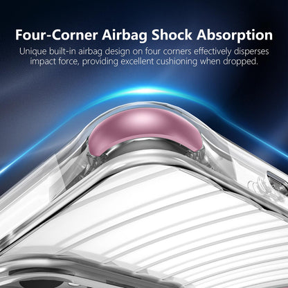 For Galaxy S25 Ultra 5G Wave Pattern Air Cushion Corners Shockproof Magnetic Phone Case(Pink)