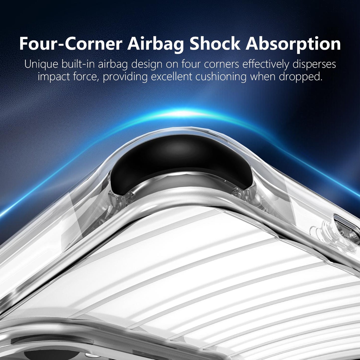 For Galaxy S25 Ultra 5G Wave Pattern Air Cushion Corners Shockproof Magnetic Phone Case(Black)